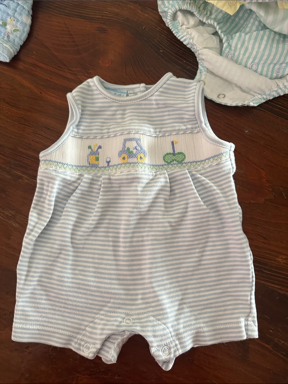 Petit Bebe smocked romper 3mo
